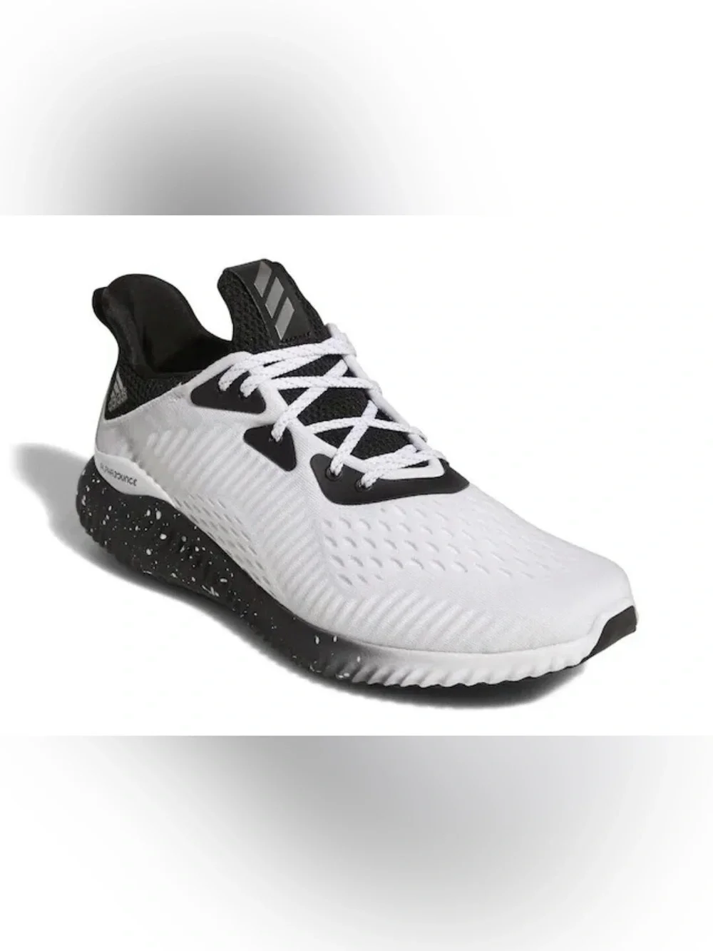 adidas White and Black Speckled-sole Running Shoe men’s size 12